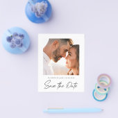 BUDGET Save the Date Foto Minimalistisch Hochzeit Flyer (Einzeln)