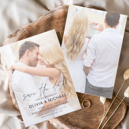 Budget Save the Date Foto Picture Wedding Flyer