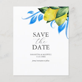 Budget Save the Date Invitations Botanical Lemon
