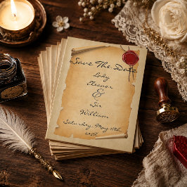 Budget Save the Date Mittelalterliches Siegel Flyer