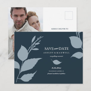Budget Save the Date Mitternacht Blue Ankündigungspostkarte