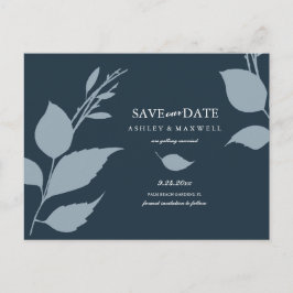 Budget Save the Date Mitternacht Blue Ankündigungspostkarte