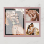 Budget Save the Date Rosa Foto Hochzeit (Rückseite)