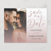 Budget Save the Date Rosa Foto Hochzeit (Vorderseite)