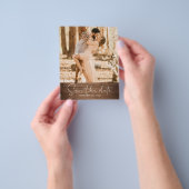Budget Save the Date Script Barn Wood Foto Flyer (Gruppe)