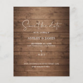 Budget Save the Date Script Barn Wood Foto Flyer (Hinten)