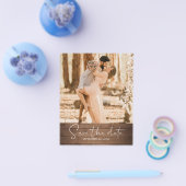 Budget Save the Date Script Barn Wood Foto Flyer (Einzeln)