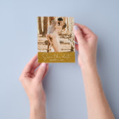 Budget Save the Date Script Classic Gold Foto Flyer (Gruppe)