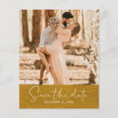 Budget Save the Date Script Classic Gold Foto Flyer (Vorne)