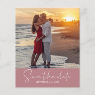 Budget Save the Date Script Dusty Rose Foto Flyer
