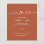 Budget Save the Date Script TerraCotta Foto Flyer (Hinten)