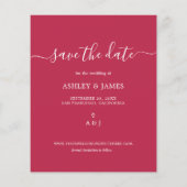 Budget Save the Date Script Viva Magenta Flyer (Hinten)