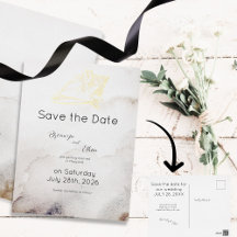 Budget Save the Date Seashell Sandy Beach