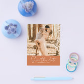 Budget Save the Date Skript Burnt Orange Foto Flyer (Einzeln)