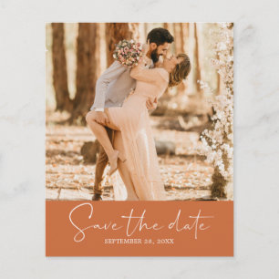 Budget Save the Date Skript Burnt Orange Foto Flyer