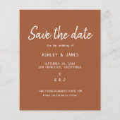 Budget Save the Date Skript Foto TerraCotta Flyer (Hinten)