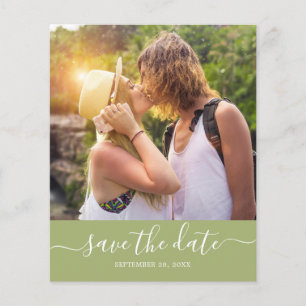 Budget Save the Date Skript Leaf Green Foto Flyer