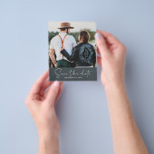 Budget Save the Date Skript Off-Black Foto Flyer (Gruppe)