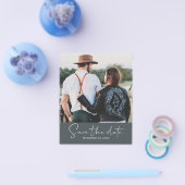 Budget Save the Date Skript Off-Black Foto Flyer (Einzeln)