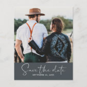 Budget Save the Date Skript Off-Black Foto Flyer (Vorne)