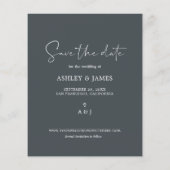 Budget Save the Date Skript Off-Black-Foto Flyer (Hinten)