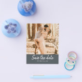 Budget Save the Date Skript Off-Black Foto Flyer (Einzeln)