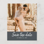 Budget Save the Date Skript Off-Black Foto Flyer (Vorne)