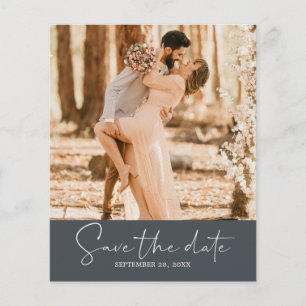 Budget Save the Date Skript Schwarzweiß-Foto Flyer