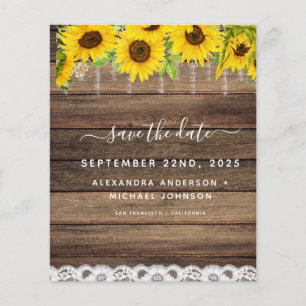 Budget Save the Date Sonnenblume Rustikale Einladu Flyer