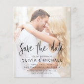 Budget Save the Date Transparente Foto Hochzeit (Vorderseite)