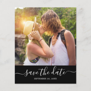 Budget Save the Date Vorlage Schwarzes Foto Flyer