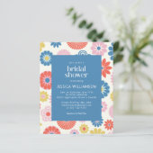 Budget Scandi Boho Folk Blume Blue Brautparty (Stehend Vorderseite)