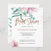 Budget schicke Blumendusche in Rosa Braut Einladun (Vorne/Hinten)