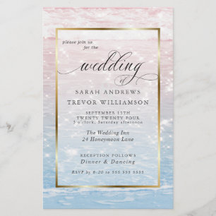 Budget schimmerndes Wasser Pink Beach Wedding