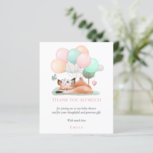 Budget Schlaffox Pink Baby Dusche Vielen Dank (Stehend Vorderseite)