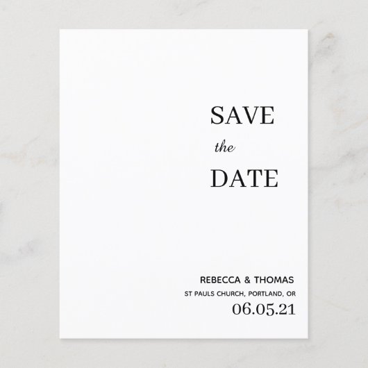 Budget schlicht und elegant, ohne Foto Save the Da (Vorderseite)