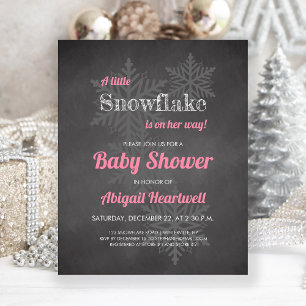Budget-Schneeflocken-Schultafel-Rosa-Baby-Party