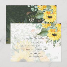 Budget Schöne SUNFLOWERS GREENERY Wedding Postkarte