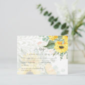 Budget Schöne SUNFLOWERS GREENERY Wedding Postkarte (Stehend Vorderseite)