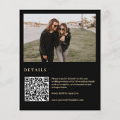 Budget Schwarz grünes Foto QR-Code Hochzeit einlad (Rückseite)
