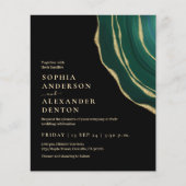 Budget Schwarz grünes Foto QR-Code Hochzeit einlad (Vorderseite)