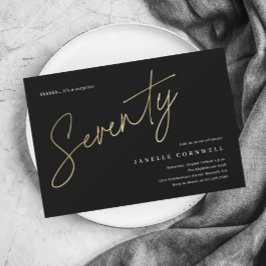 Budget Schwarz und Gold 70. Geburtstag Einladung