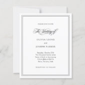 Budget Schwarz und Weiß Elegance Einladung Hochzei (Vorderseite)