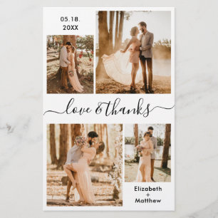 Budget Schwarz-weiß Collage Wedding Vielen Dank Fl Flyer