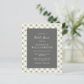 Budget Schwarz-weiß Line Art Brautparty Einladung (Stehend Vorderseite)