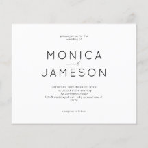 Budget Schwarz & Weiß Moderne 1 Hochzeit