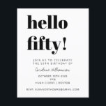 Budget Schwarz-weiß Moderne Geburtstagsparty Einla<br><div class="desc">Budget kühne Typografie Moderne 50. Geburtstagsparty Einladung in Weiß. - der gesamte Text ist editierbar,  sodass er für jedes Alter verwendet werden kann.</div>