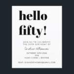 Budget Schwarz-weiß Moderne Geburtstagsparty Einla<br><div class="desc">Budget kühne Typografie Moderne 50. Geburtstagsparty Einladung in Weiß. - der gesamte Text ist editierbar,  sodass er für jedes Alter verwendet werden kann.</div>