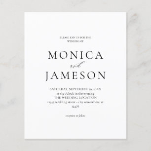 Budget Schwarz & Weiß Moderne Hochzeit 2V Flyer