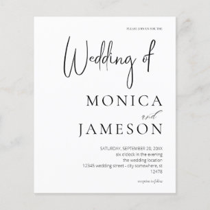 Budget Schwarz-Weiß-Moderne Hochzeit 3 Flyer